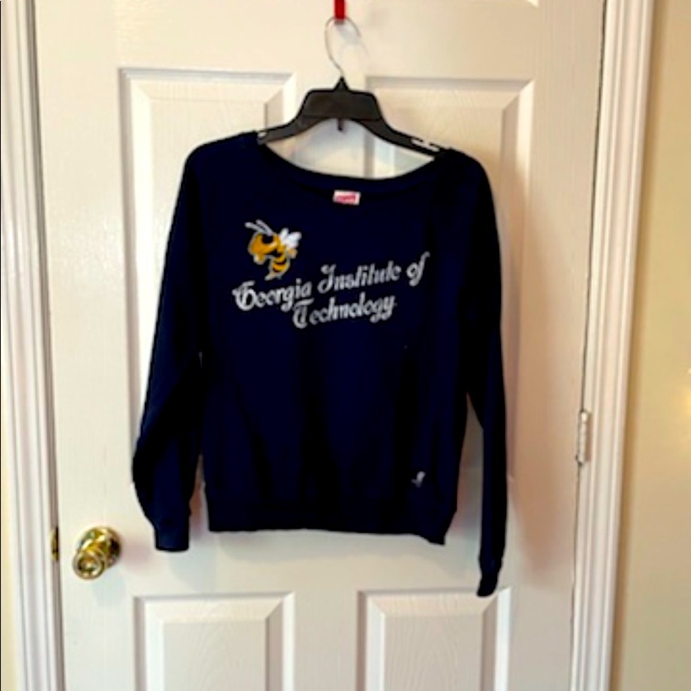 Georgia Tech Yellow Jackets GT Institute of technology sweatshirt wide neck soft
